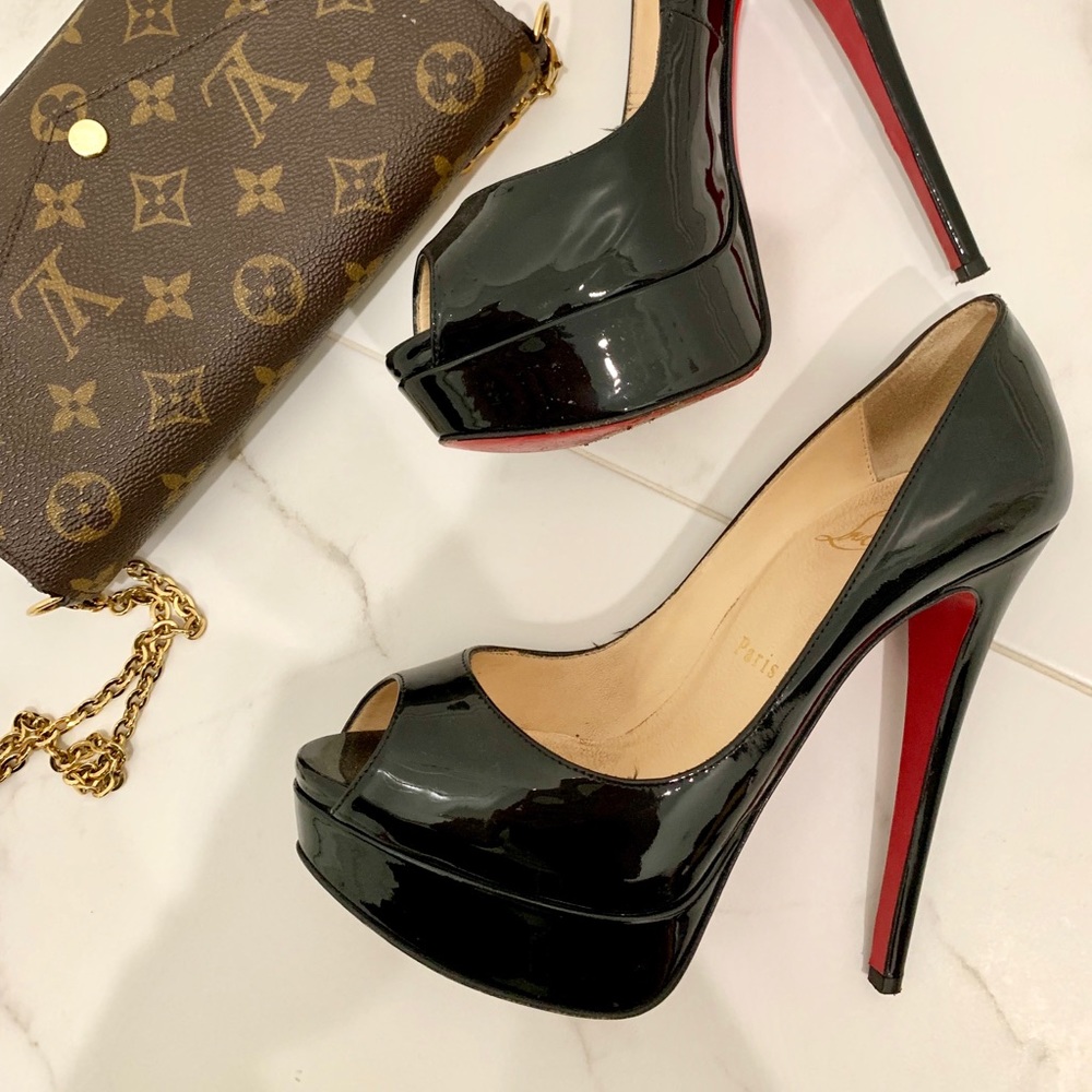 Christian Louboutin Black Lady Peep